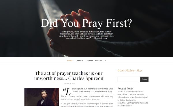 DidYouPrayFirst.org